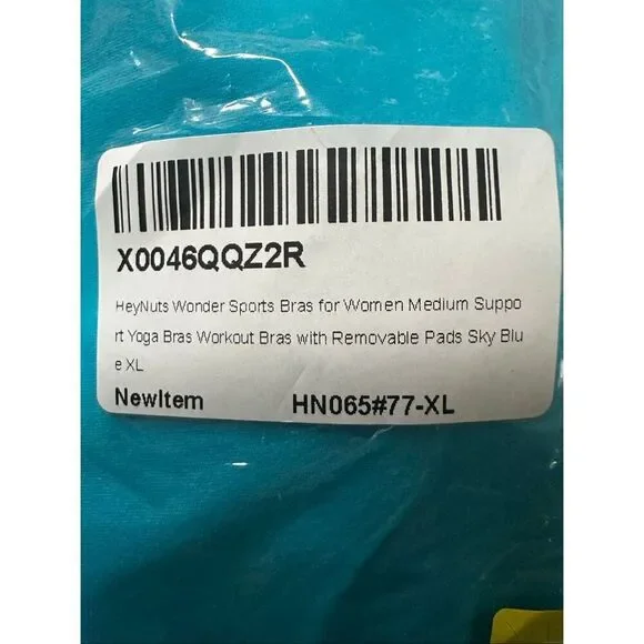 Sports Bra turquoise XL medium impact Support Yoga Bra Workout Bra  new - Picture 6 of 7